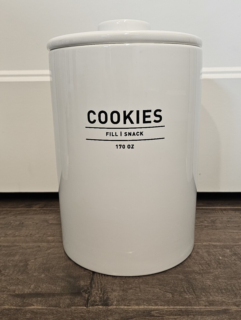 West Elm "COOKIES" Ceramic Stoneware Canister Jar - Modern & Timeless